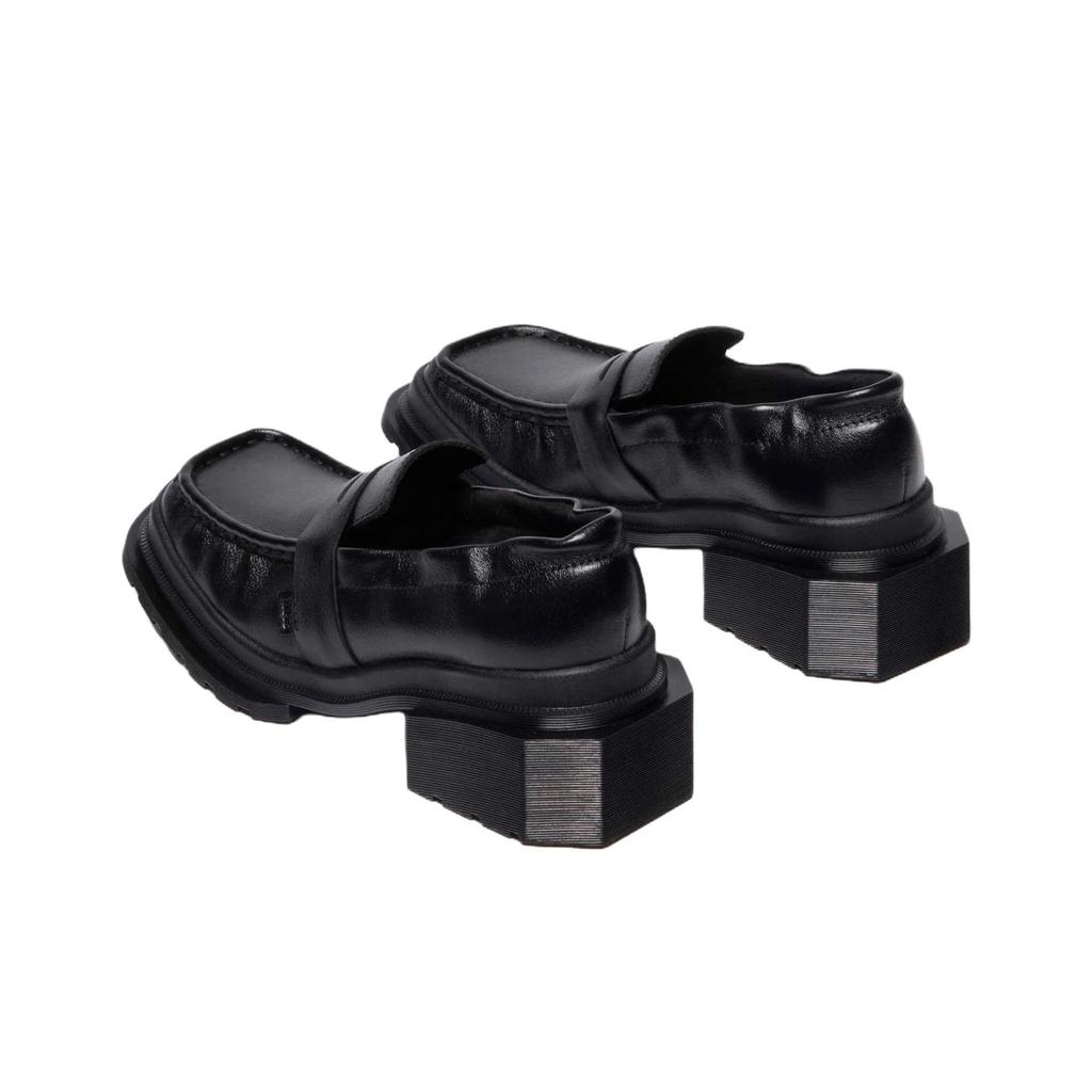 Dr. Martens Maybole Leather Comfortable Square-Toe Loafers 4.4cm Unisex Loafers Black 42063001