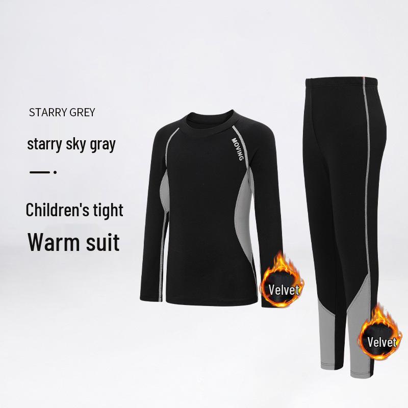 HuiLi Children's Quick-Dry Fleece Ski Suit Base Layer Set for Boys 