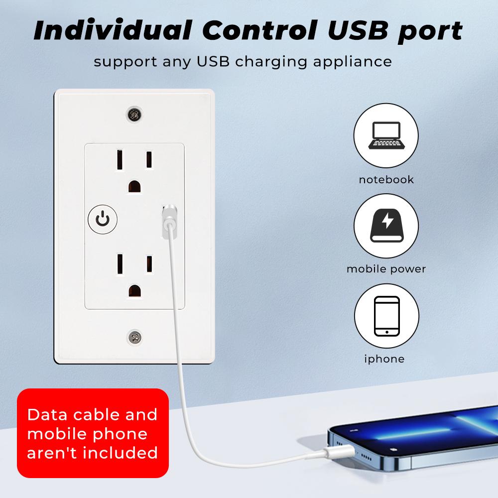 15a Tuya Wifi Smart Socket Us Plug Outlet Timing Smart Life App Wall Electrical On Off For Google Home Alexa Tmall Genie