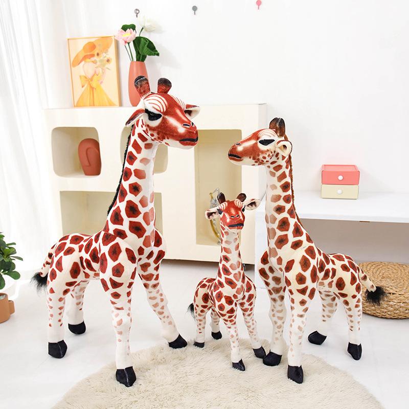 Simulation giraffe doll plush toy zoo deer sika deer doll girl soothing rag doll