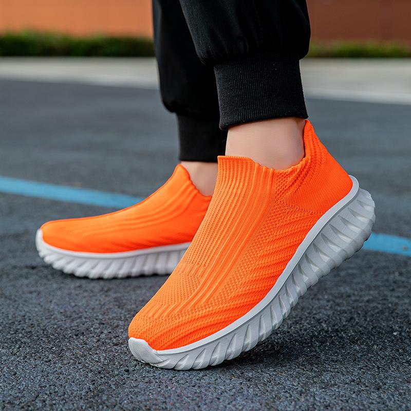 Orange Platform Couples Sock Shoes Breathable  Men's Running Shoes Comfortable Stylish  Running Sneakers Woman tenis de mujer