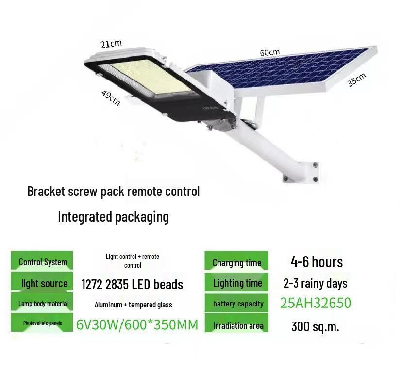 High-Power LED Solar Street Light for Rural Roads and Outdoor Courtyards