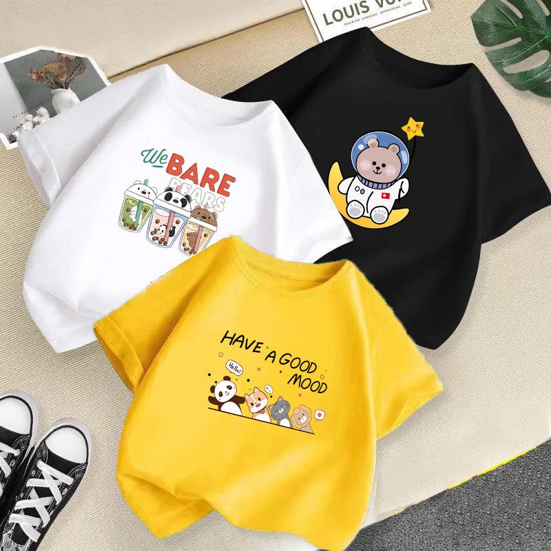 Children T-shirt Cute Animals Printed Kids 100% Cotton Tops O-Neck Short-sleeve Kids 2-13Y T-shirt