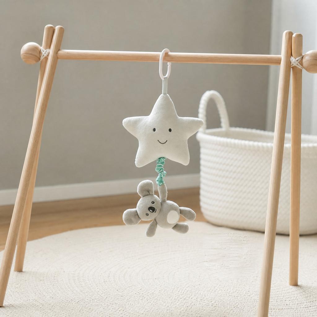 Baby Pull Toy with Bell for Soothing Sensory Play for Infants