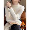 Spring Semi-turtleneck Bottoming Shirt Women's Thickened Integrated Velvet Thermal Suit Inner Top Long-sleeved T-shirt