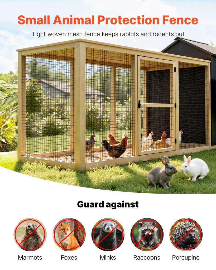 Hardware Cloth 91cm x 7.62m, 2 x 3 in Mesh 16 Gauge Galvanized Wire Mesh Roll, Weather-Resistant Vinyl Coated Chicken Wire Fencing, Heavy Duty Welded
