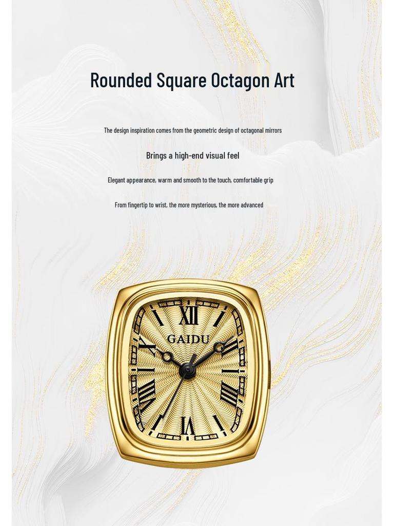 Light Luxury Gold Women's Waterproof Quartz Watch - High-Value, Fashionable Small Square Design