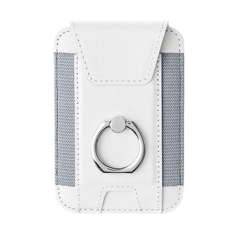 Magnetic Card Holder with Finger Ring & Elastic Band for iPhone 12/13/14/15 Magsafe