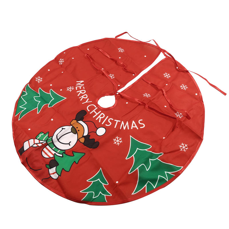 Cute Santa Snowman Printed Christmas Tree Skirt Mat Farmhouse Tree Skirts Indoor Ourdoor Merry Christmas Holiday Party Decor