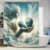 Angel And Earth Shower Curtain - Waterproof, Mildew-Resistant, Machine Washable For Heavenly Bathroom Decor