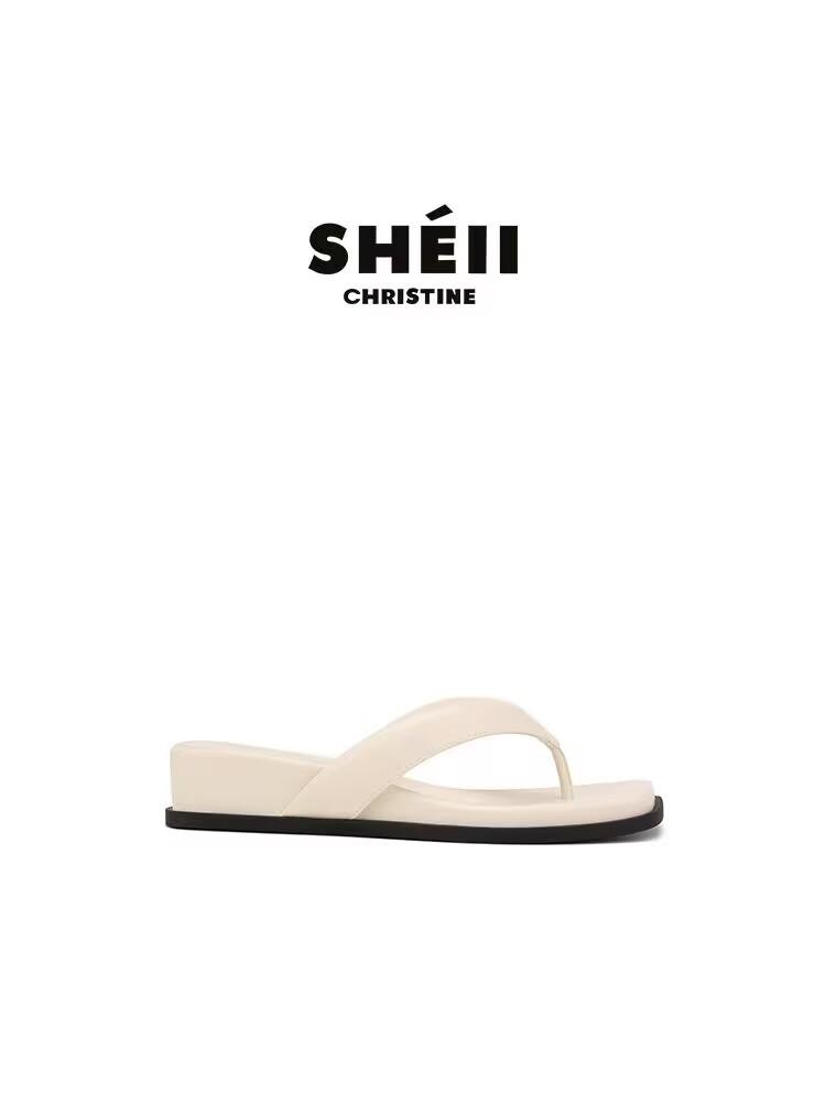 [Su Yinyin of the Same Style] Super JI Welfare Payment~ Square Toe Slope Heel Beach Flip-flops Women's Sandals Outside