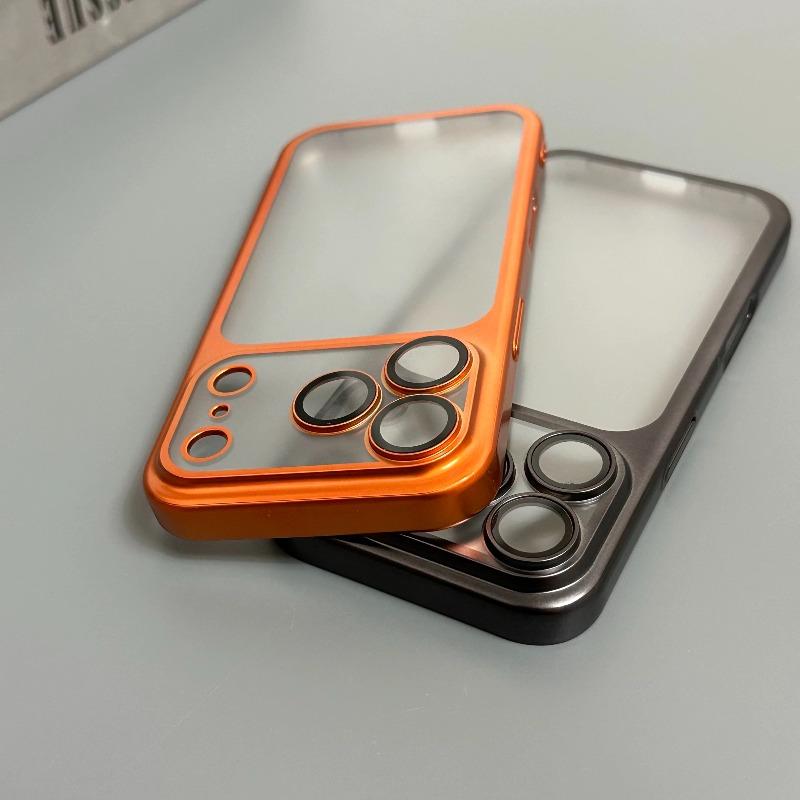 Luxury Plating Matte Ultra Slim Case for iPhone17 Pro Max Air 16 15 14 13 12 Camera Lens Film Protector Frosted Shockproof Case