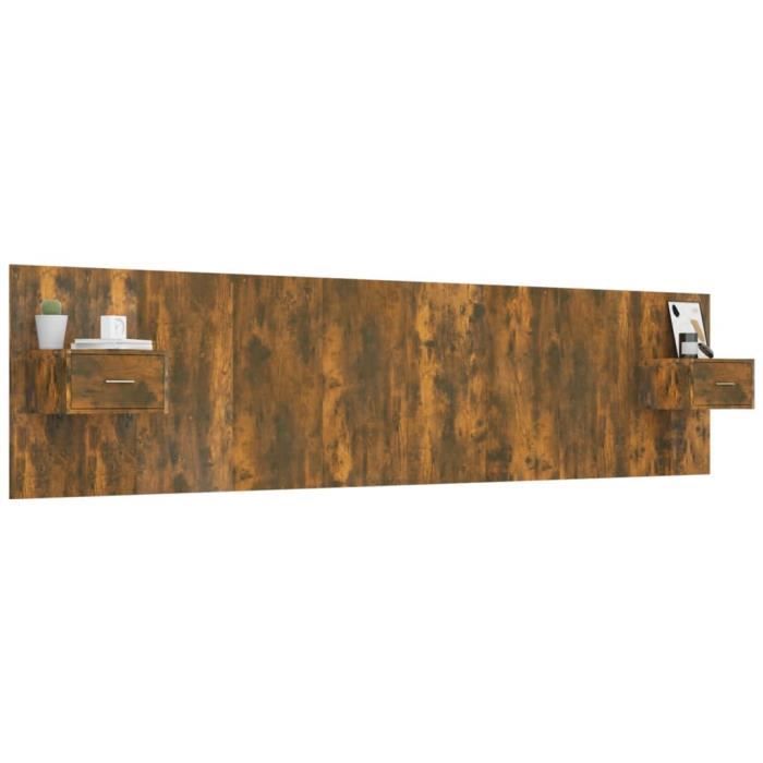 VidaXL Headboard with Cabinets Smoked Oak Engineered Wood 3115753