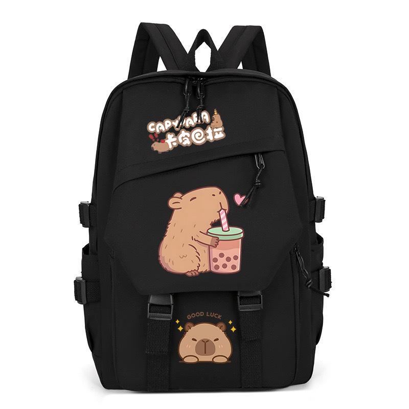 New Kapibara cute emoji print college light style primary and secondary school students spine bag