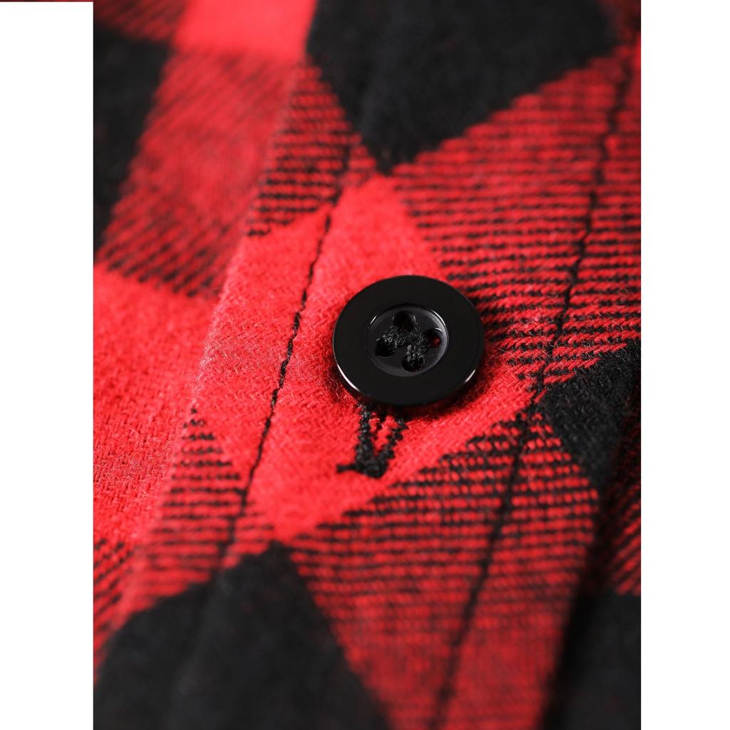 Spring and Autumn Men's Basic Checkered Men's Slim Fit Casual Shirt Men's Long Sleeved Jacket Cardigan