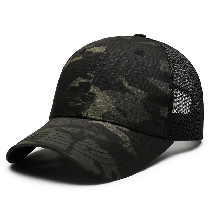 

Camouflage Mesh Breathable Cap Unisex Outdoor Sunscreen Sunshade Cap Spring Summer Tactical Baseball Cap чорний/камуфляжний