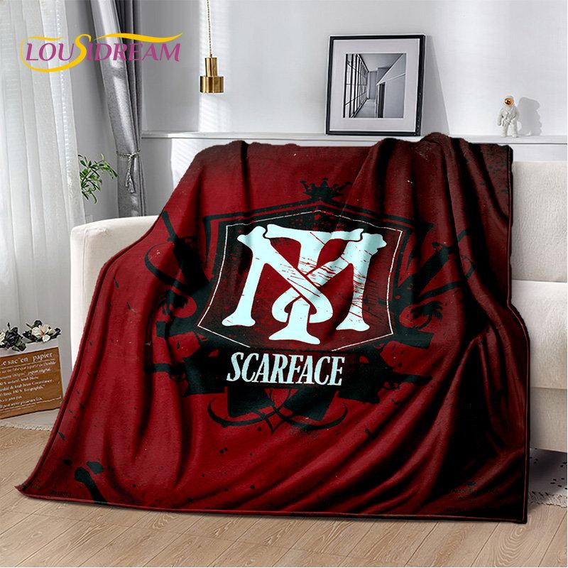 Movie Scarface Tony 3D Printing Soft Plush Blanket,Flannel Blanket Throw Blanket for Living Room Bedroom Bed Sofa Picnic Cover