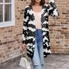 Women's Fashion Casual Comfortable Halloween Printed Mid-Length Cardigan With Pockets Jacket