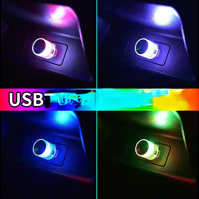 1 шт., красочный ритмичный свет, красочный USB светодиодный интерьер автомобиля, атмосферное освещение, романтическое неоновое окружающее освещение