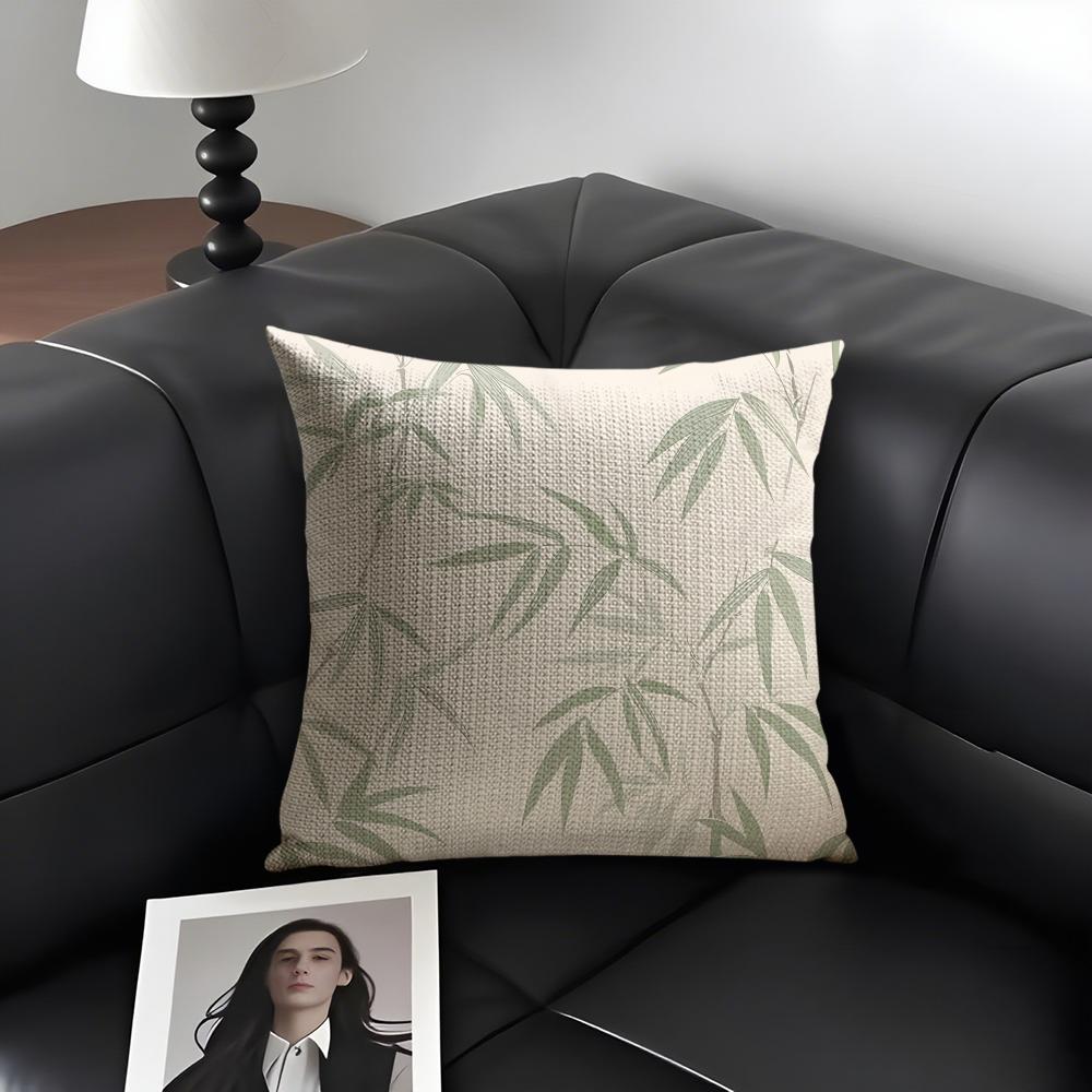 Bamboo Luxury Cushion Cover Natural Linen Organic Fabric DoubleSided Printing Sofa Home Decor Gift Pillow Case
