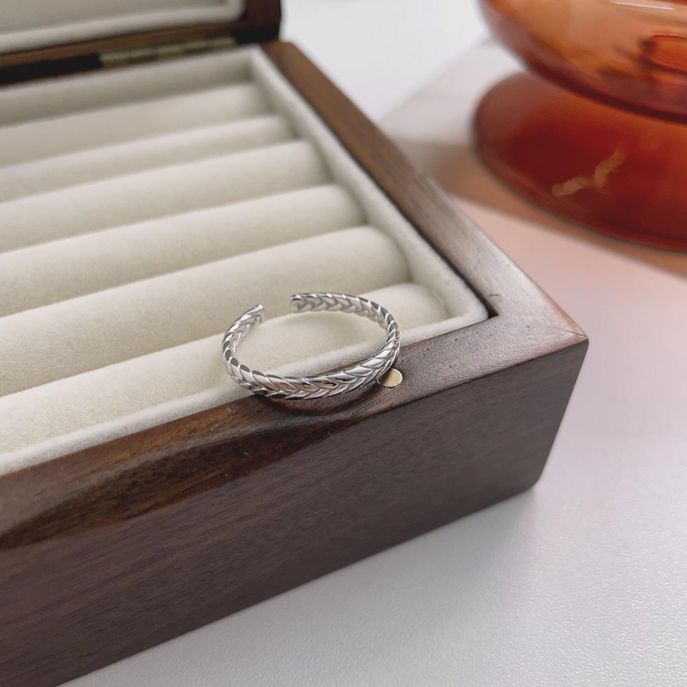 Korean Version Index Finger Ring Greek Muse Twist Plain Ring Ring Opening Adjustable Versatile Simple