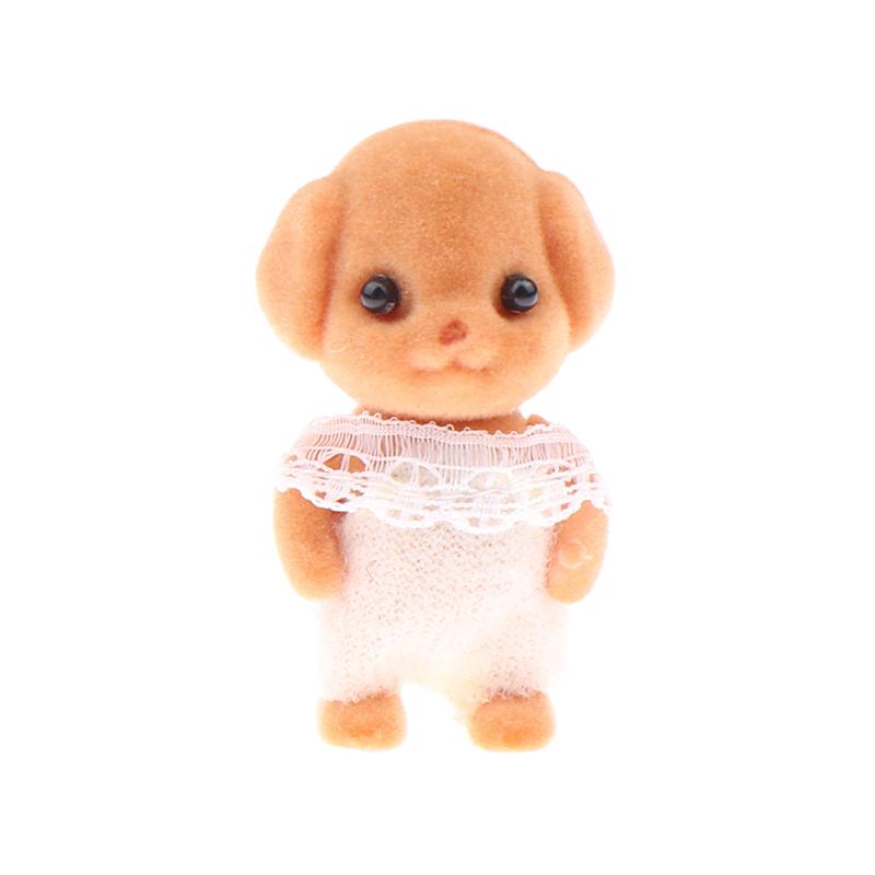 Cute Milo Poodle Dog Flocking Doll Action Figures Toy Kawaii Sylvanian Families Anime Figures Collectible Room Ornaments
