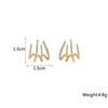 New Crystal Claw Stud Earrings Gold Color Alloy Earrings for Women Simple Design Cute Small Earrings Fashion Unusual Earrings