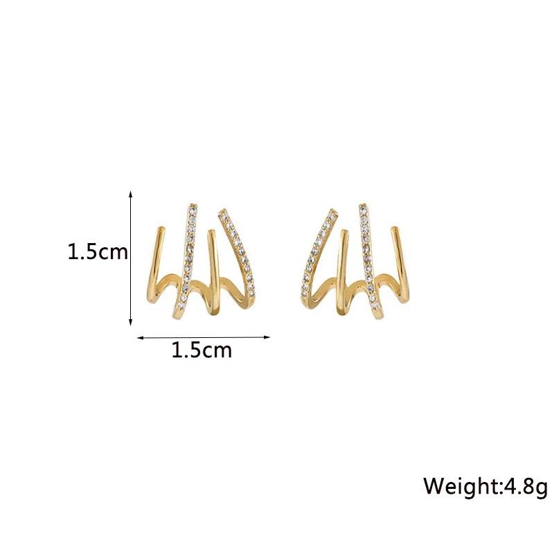 New Crystal Claw Stud Earrings Gold Color Alloy Earrings for Women Simple Design Cute Small Earrings Fashion Unusual Earrings