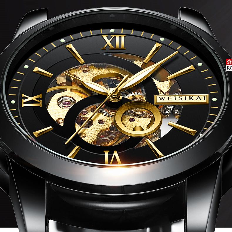 New TOP Brand Luxury Men's Watch With Box Hollow Fashion Sports Waterproof Fully Automatic Men's Mechanical Watches