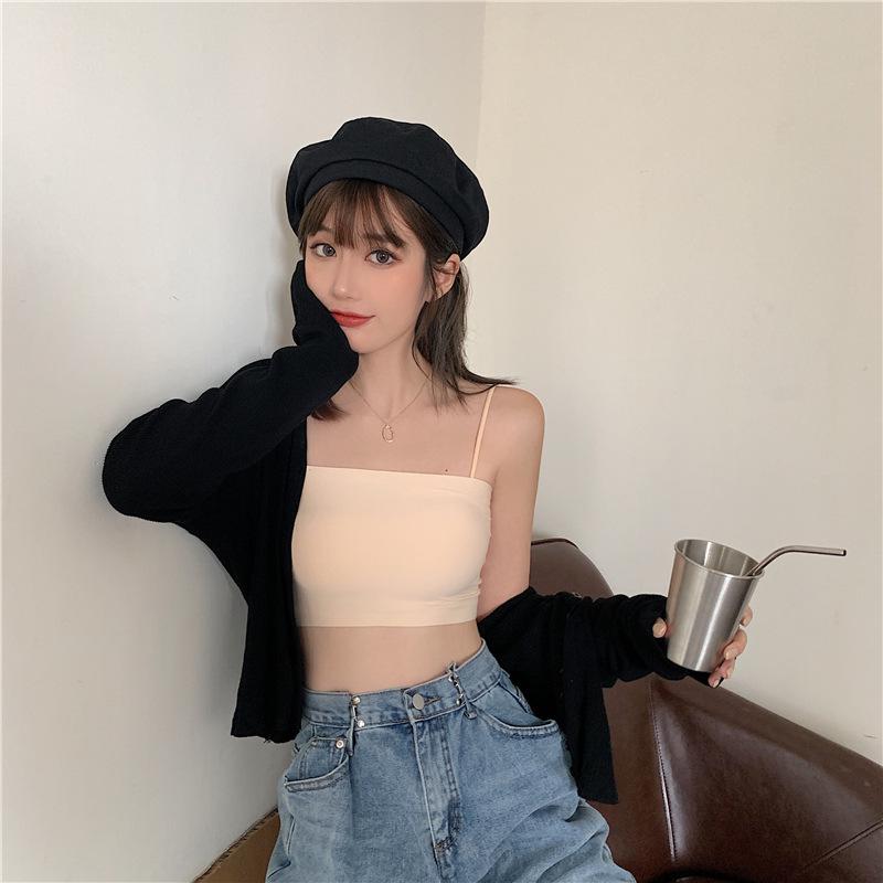 Seamless Ice Silk Camisole: Summer Anti-Exposure Short Vest for Women