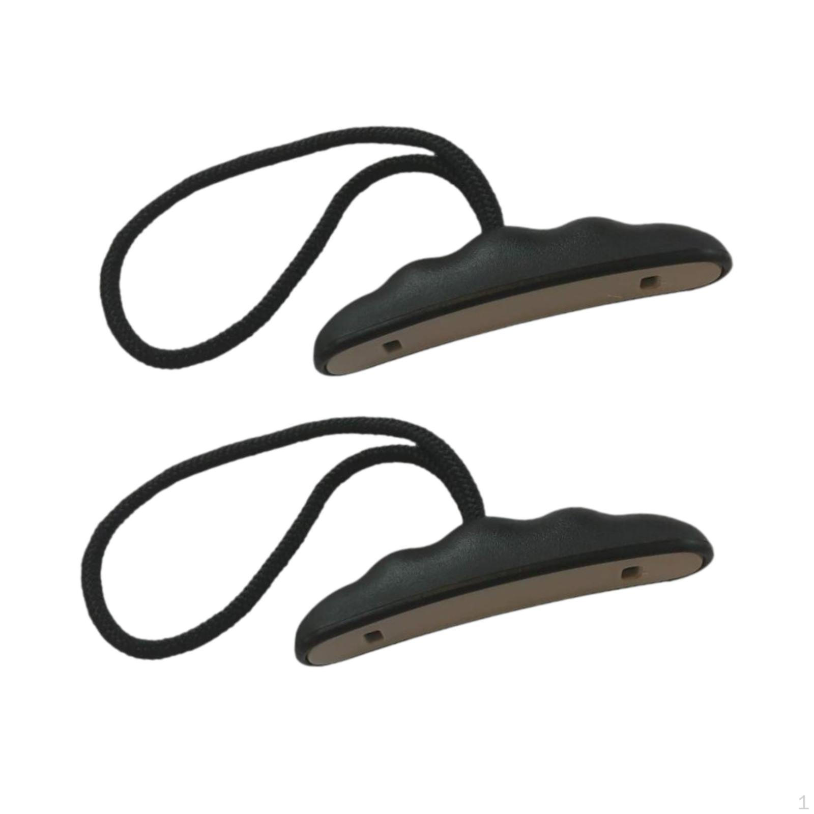 

2 комплекта ручек для каяка с веревкой для гребли на каноэ и гребных принадлежностей Black Gray