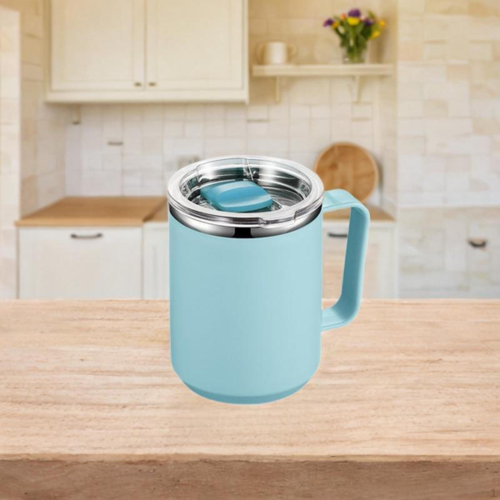 

Чашка для кави Ізольований стакан Герметичний багаторазовий портативний транспортний засіб з кришкою та ручкою для світло-синій колір