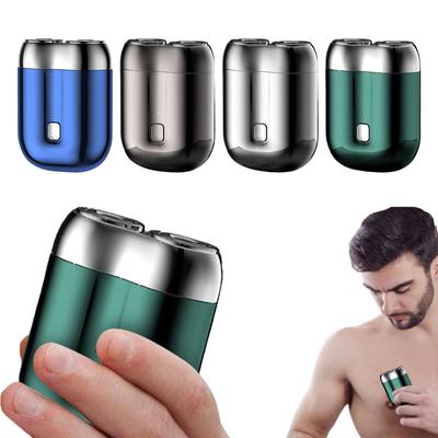 Travel Shaver, Travel Electric Shaver, Rotating Double Head Electric Shaver, Pocket Rotating Electric Shaver, Waterproof Rechargeable Travel For Men