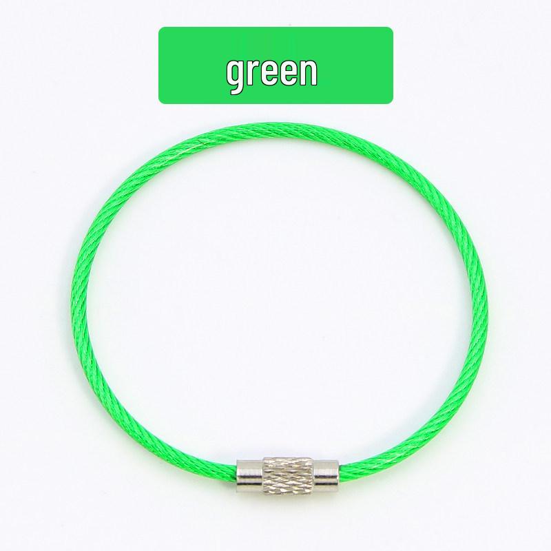Plastic-Coated Stainless Steel Wire Keychain, Retractable Outdoor Accessory