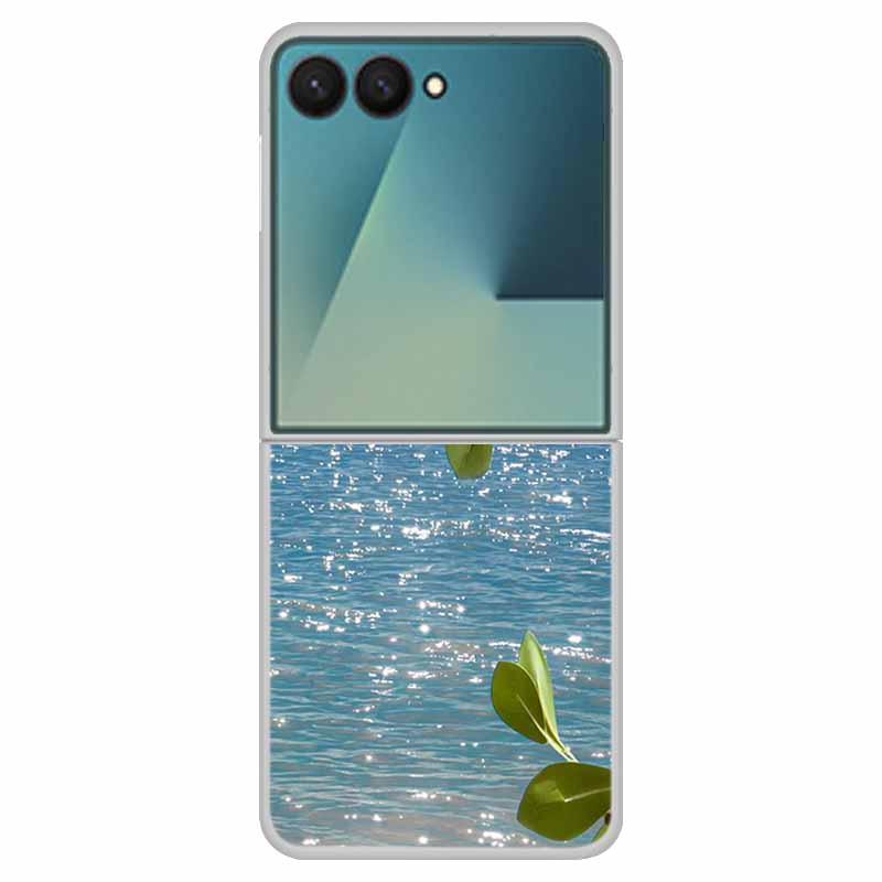 For Samsung Z Flip7 Flowers Case Transparent Hard PC Plastic Cover Shockproof Coque for Funda Samsung Galaxy Z Flip 7 5G Zflip7