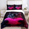 3pcs Tiger Glowing Heart Duvet Cover Set -Includes 1 Duvet Cover and 2 Pillowcases, No Quilt Core, All-Season Home Decor  Yy251111114