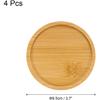 uxcell 4PCS Mosaic Bamboo Coasters, 3.7 Inch Blank Base Trays, Round Drinking Cup Coaster, Wooden Drinks Coasters for Coffee Table Dining Table