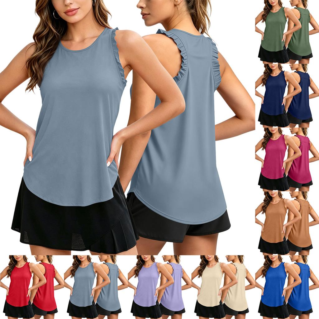 Women's Sleeveless Sports Top - Breathable Lightweight Tennis Shirt for Running and Gym Workout, Athletic Tank Top for Women