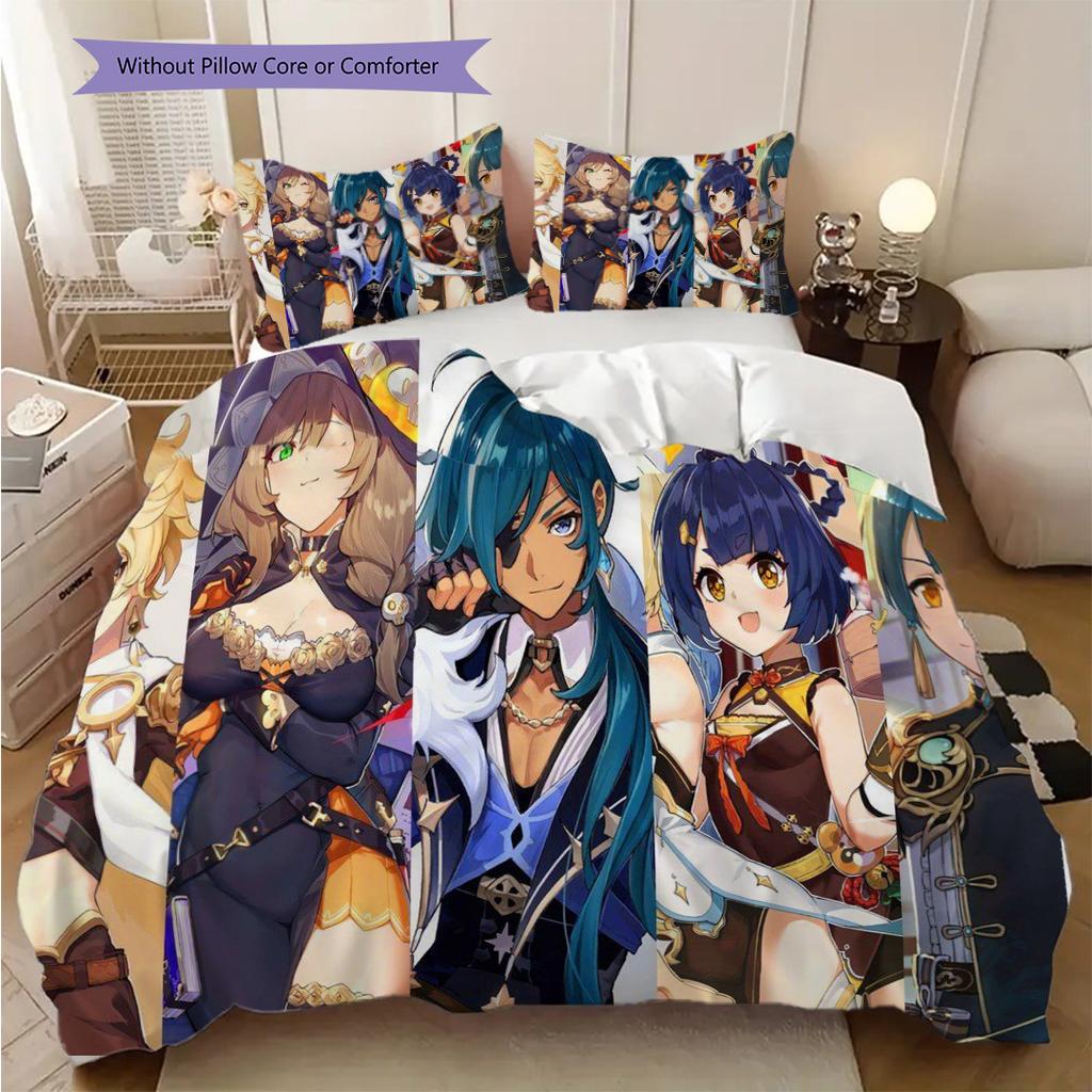 Genshin Impact Complete Character Visual Novel Bedding 1 Duvet Cover 2 Pillowcase Without Core Duvet Cover And Pillowcase