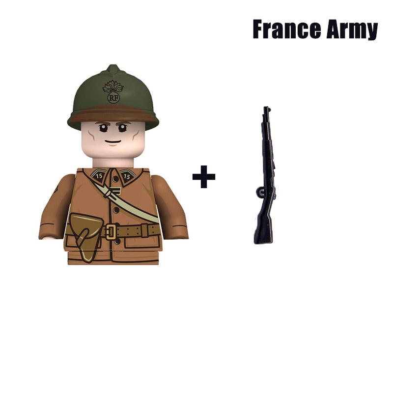 Kinderspielzeug WW2 Militär Armee Bausteine US UK Sowjet China Frankreich Soldaten Mini Actionfiguren Spielzeug für Kinder Weihnachtsgeschenke