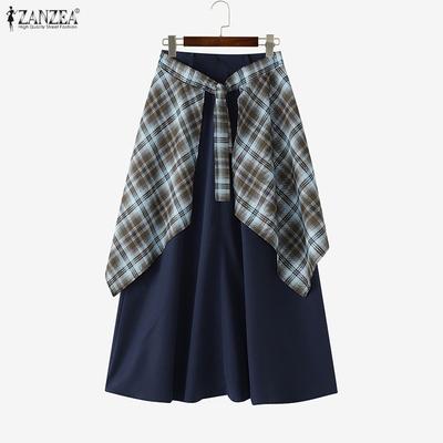 Women Casual Splice Loose Casual Long Skirts