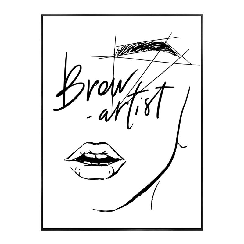 

Современный постер для салона красоты, ресницы, брови, дизайн ногтей, техник, декор комнаты, черно-белые декоративные картины, холст, настенная картина, деко 30x40cm No Framed