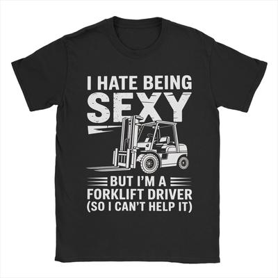 Unisex Women Graphic Print Forklift Certified Funny Forklift Driver Operator T Shirt Tee Cotton Tshirts Clothes