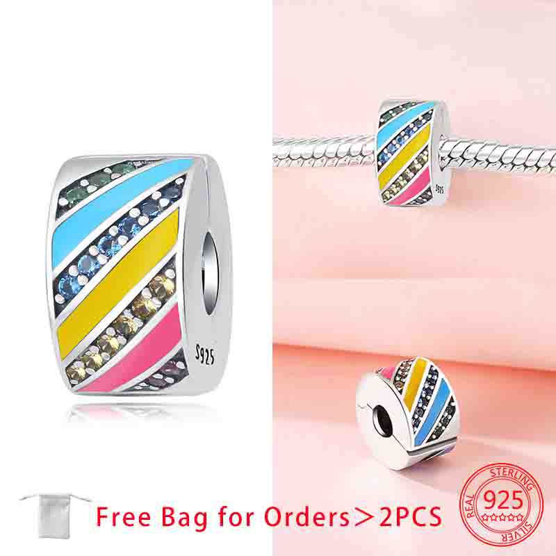 Clip Spacer Charm For Bracelet Clip Lock Stopper Bead Copper Spacer Openable Beads Making Fine Jewelry Gift