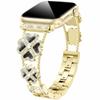 Metal Strap for Apple Watch Series 11 10 42mm/9 8 7 41mm/SE3 SE2 SE 6 5 4 40mm/3 2 1 38mm Heart Clover Rhinestone Decor Watch Band