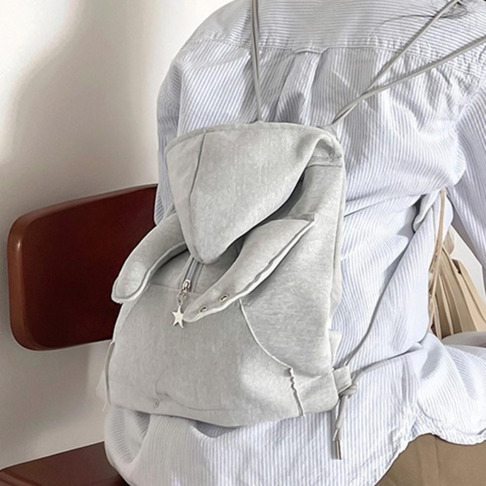 Large Capacity Hoodie Design Schoolbag Ox Horn Drawstring Bag Simple Hooded Backpack Gift