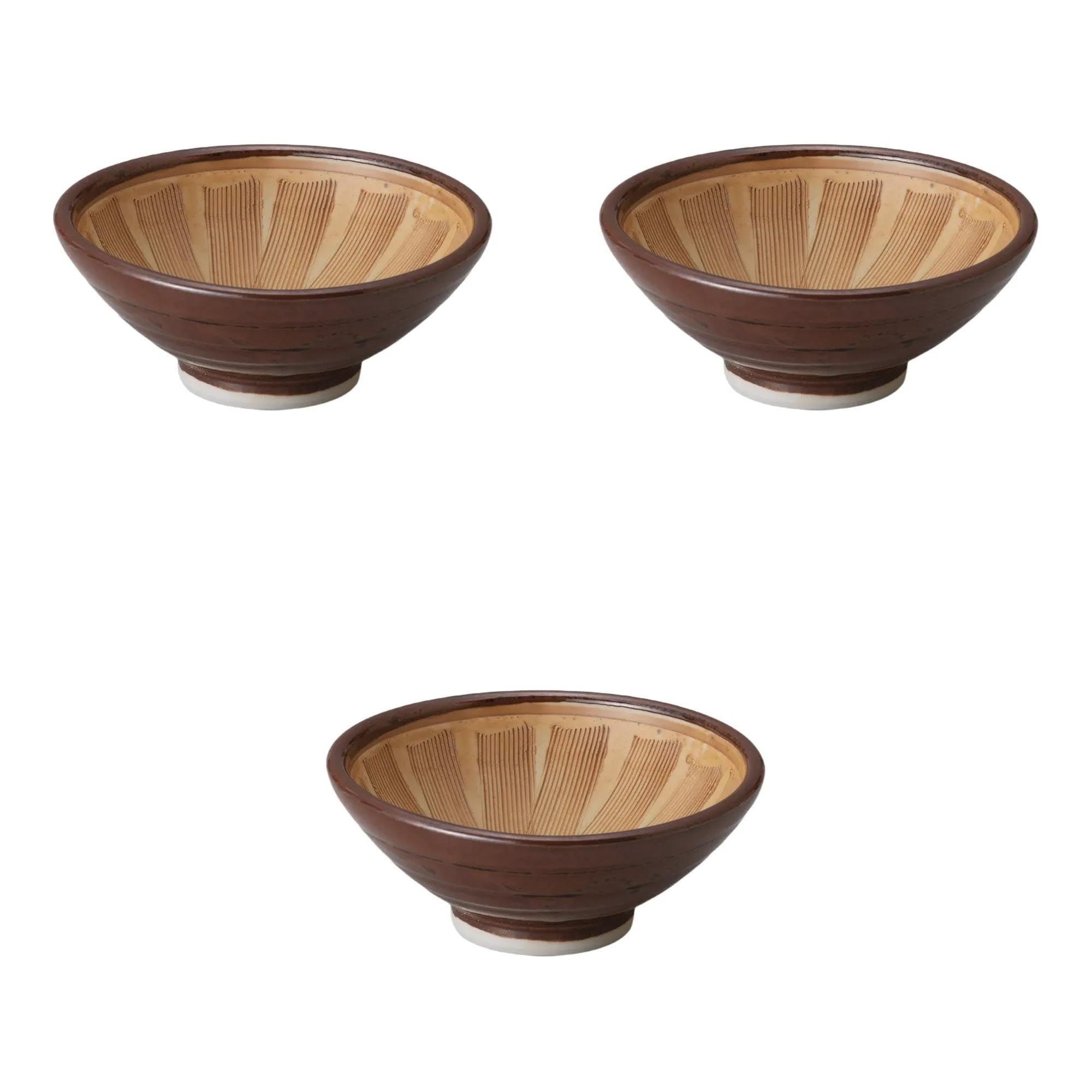 

Набор из 3 больших неглубоких чайных ступок x Керамика Сделано в Сетомонохонпо [11.6 4.8 см] Ступки, Япония,