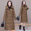 Winter Hooded Women's Cotton-padded Clothes Women's Long Knee-slim Cotton-padded Jackets Thermal Down Cotton-padded Clothes Women's Jackets