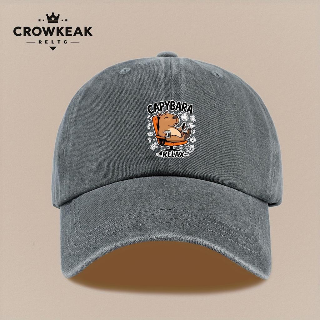 pc CAPYBARA RELAX Pattern Baseball Cap with a Vintage Print Perfect for Comfortable Breathable And Lightweight Suitable fo