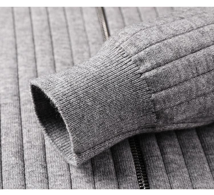 New 2025 Men's Stand Collar Zipper Knit Cardigan Sweater Coat for Autumn/Winter